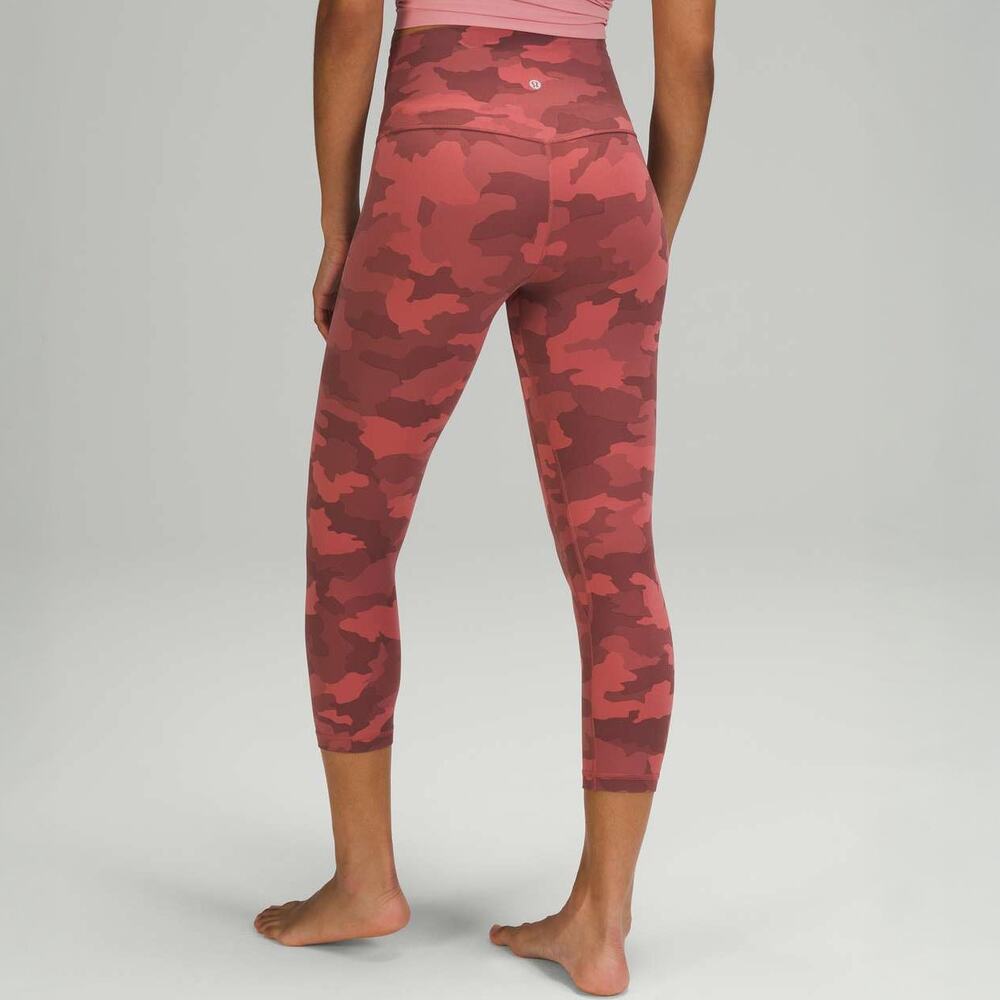 Like New Lululemon 21" Align High Rise Crop Pant Heritage Camo Rose Brier Sz 20